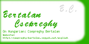 bertalan csepreghy business card
